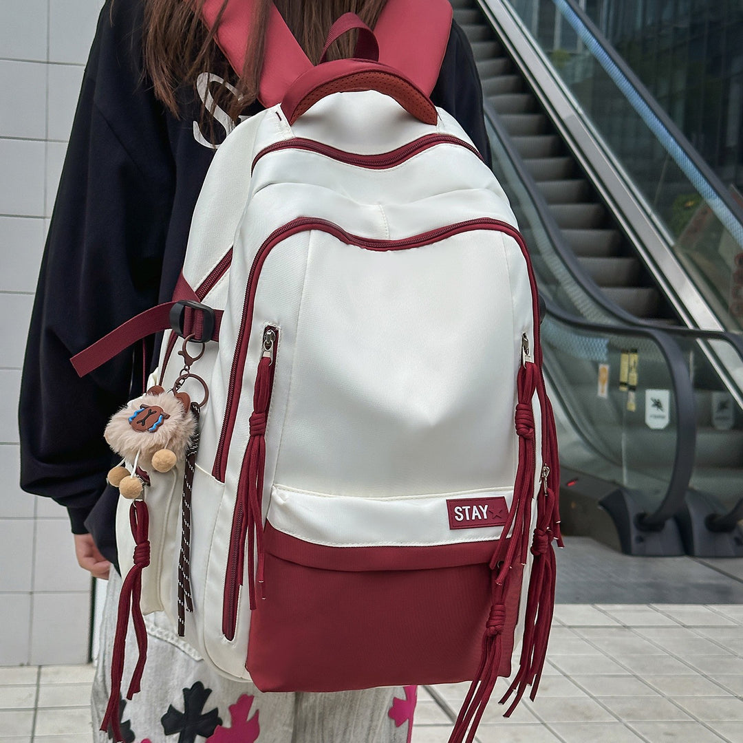 Backpack with Cute Animal Pendant and Practical Compartments Kalsten