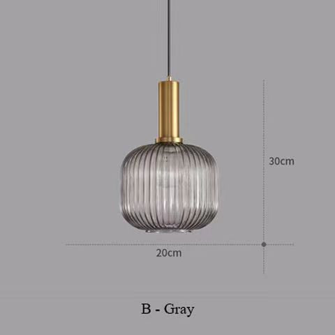 Ribbed Glass Pendant Light