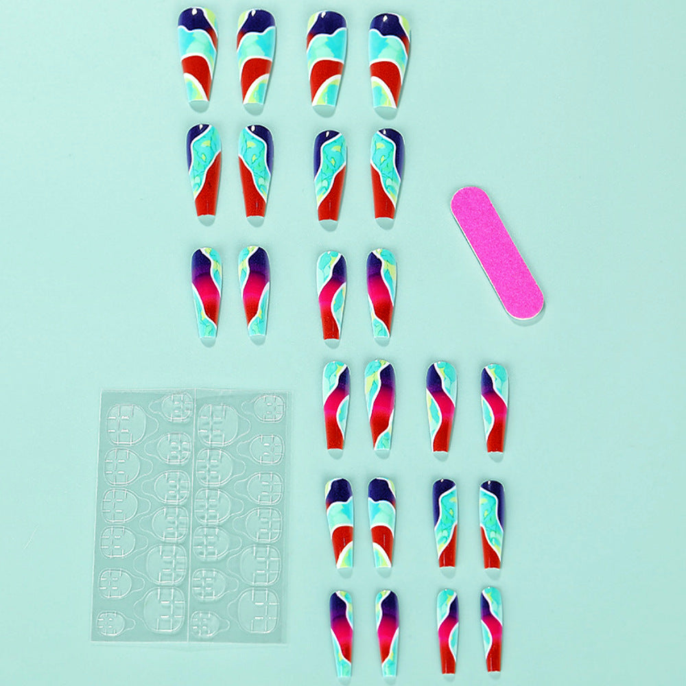 Artificial nails in modern marble pattern Kalsten