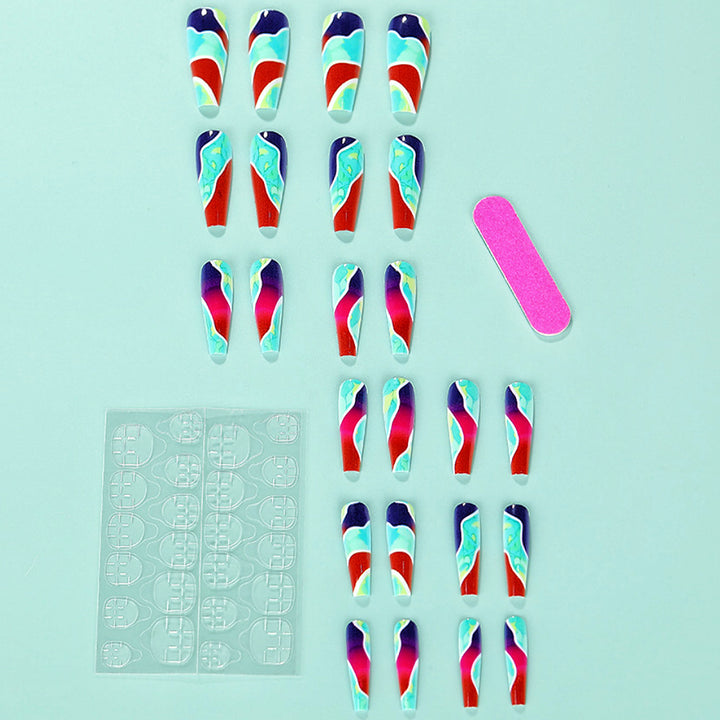 Artificial nails in modern marble pattern Kalsten