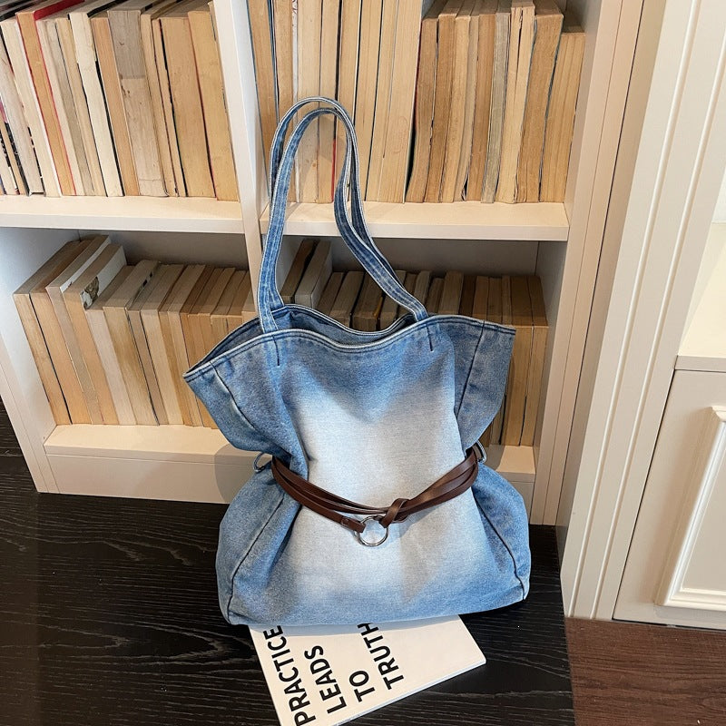 Spacious Denim Tote