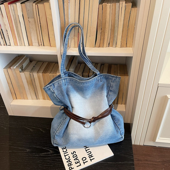 Spacious Denim Tote