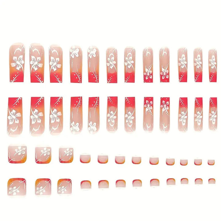 Trendy Floral Acrylic Nail Art Set Kalsten