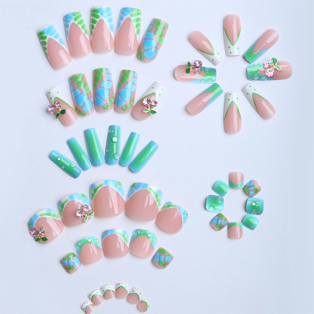 Artistic Nail Extension with Glitter Accents Kalsten