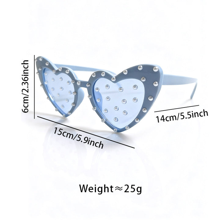 Pearl-Embellished Heart-Shaped Sunglasses Kalsten