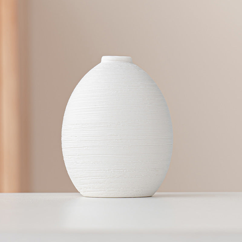 Structured Egg-shaped Decorative Vase