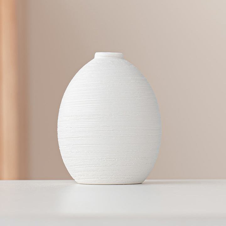 Structured Egg-shaped Decorative Vase
