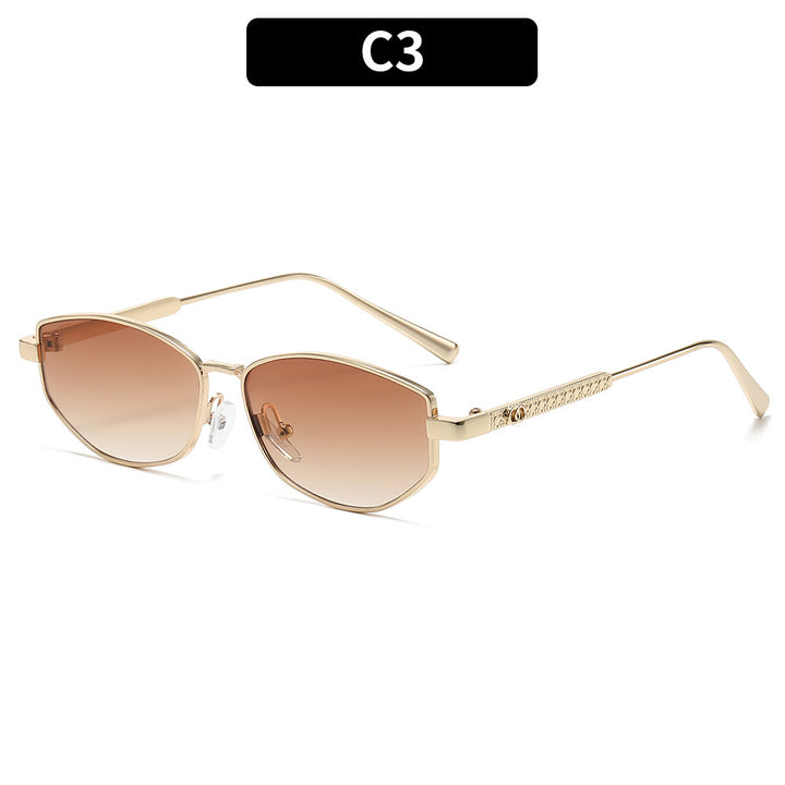 Stylish Hexagonal Metal Frame Sunglasses