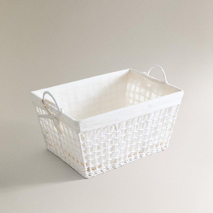 Handcrafted storage basket made of soft natural material Kalsten