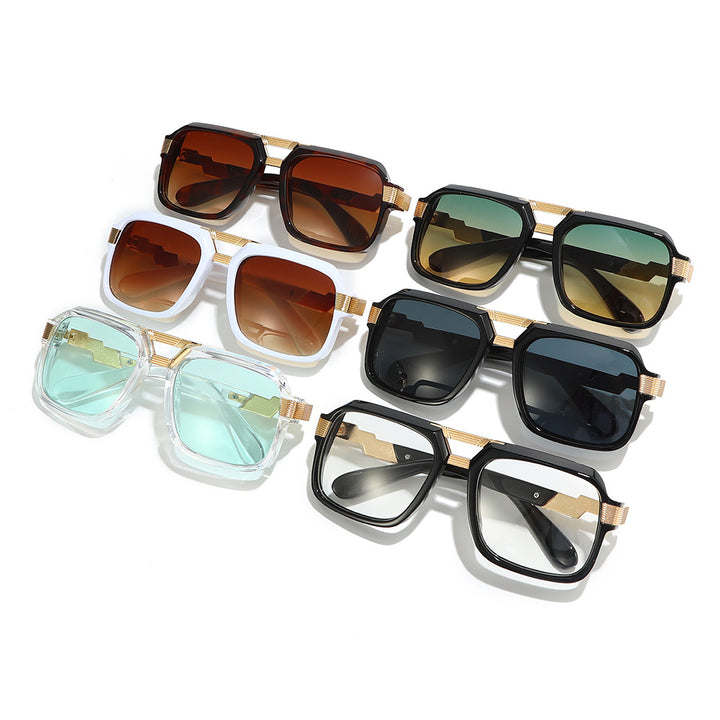 Oversized Square Sunglasses with Metallic Detailing Kalsten