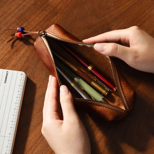 Elegant Leather Pencil Case