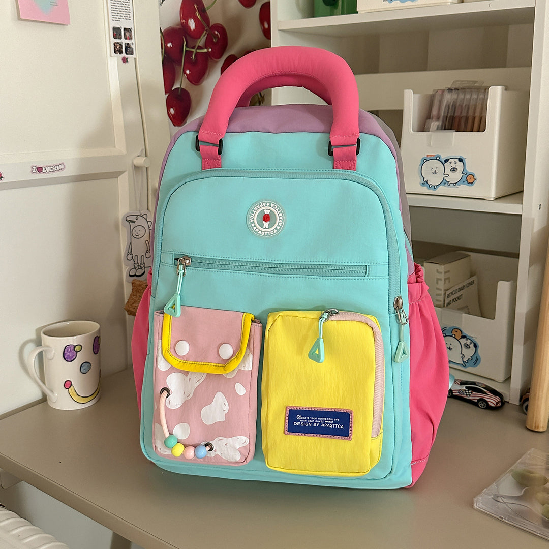 Color Block Multi-Functional Backpack Kalsten