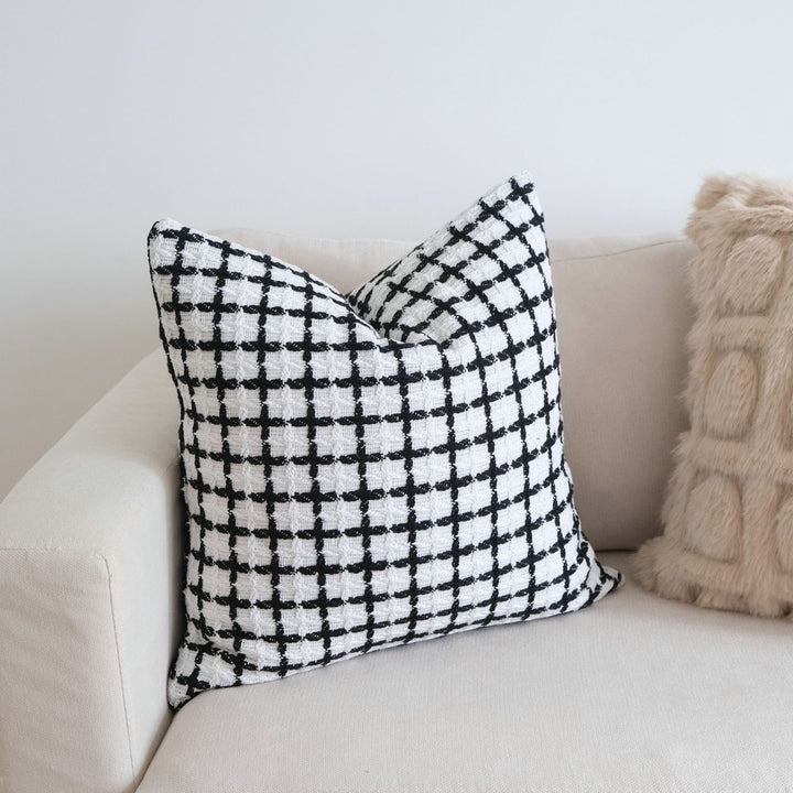 Woven Checkered Throw Pillow for Home Decor