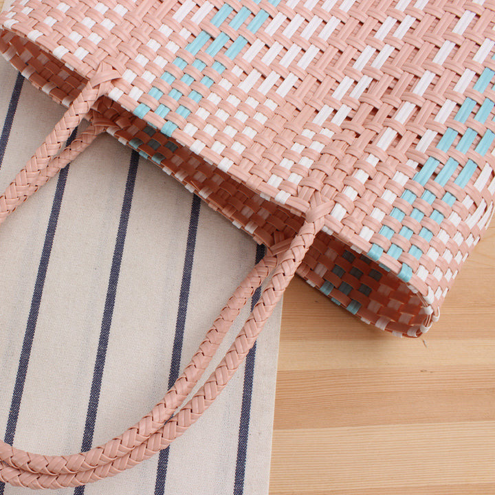 Braided Tote Bag with Geometric Design Kalsten