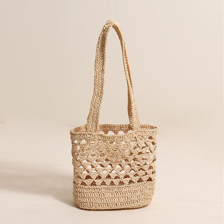 Handcrafted net straw bag with elegant straps Kalsten