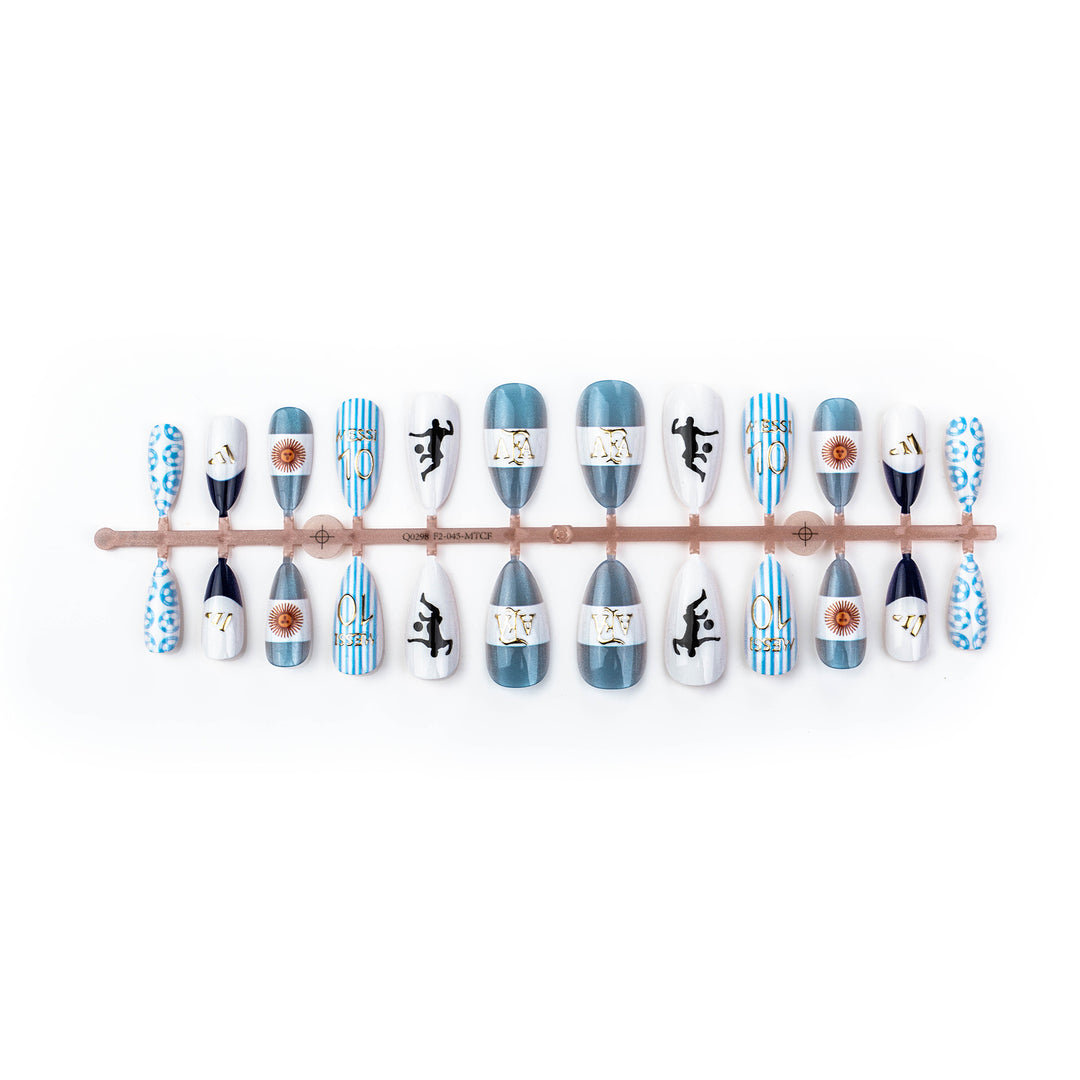 Sports-Themed Press-On Nail Art Set