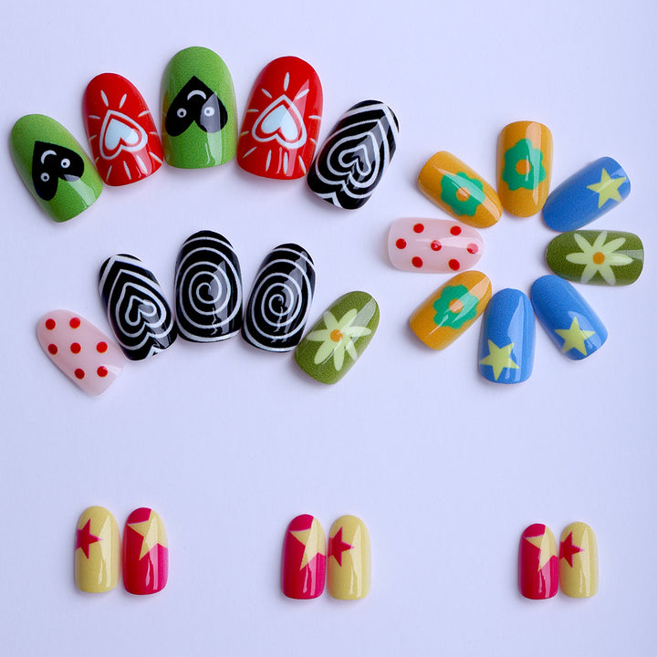 Artificial nails with colorful and creative designs Kalsten