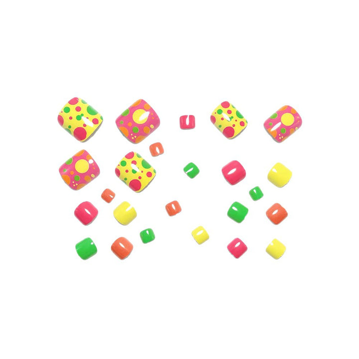 Creative Foot Art Nails with Colorful Dot Design Kalsten