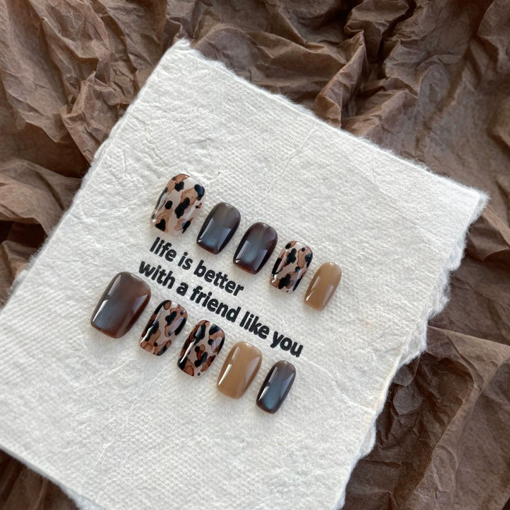 Artistic Leopard Print Press-On Nails