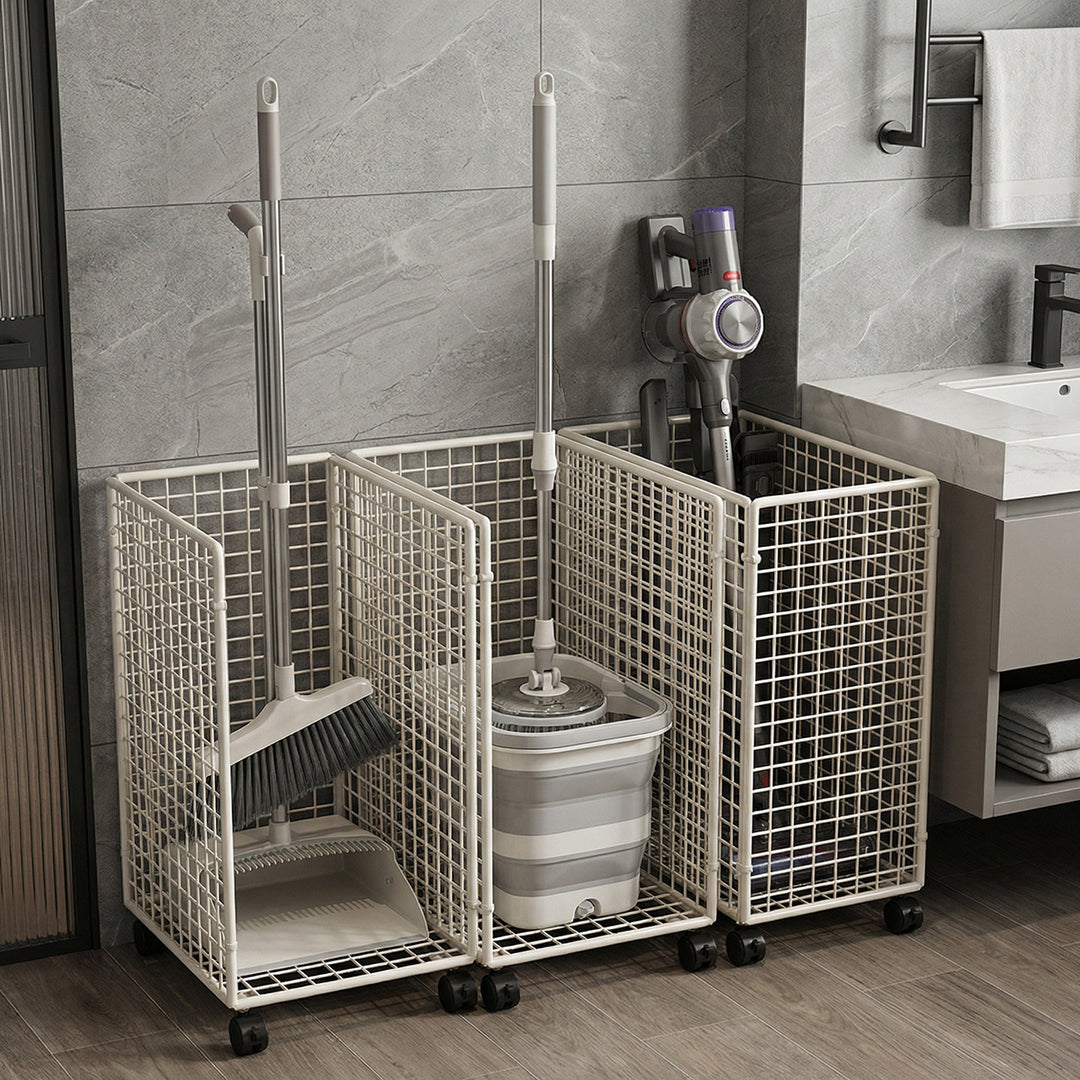 Rolling Vertical Sports Storage Cart for Balls and Yoga Mats