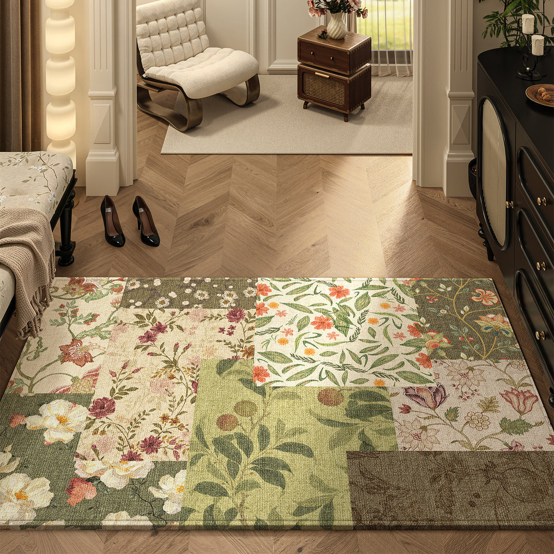 Decorative Floral Patchwork Area Rug