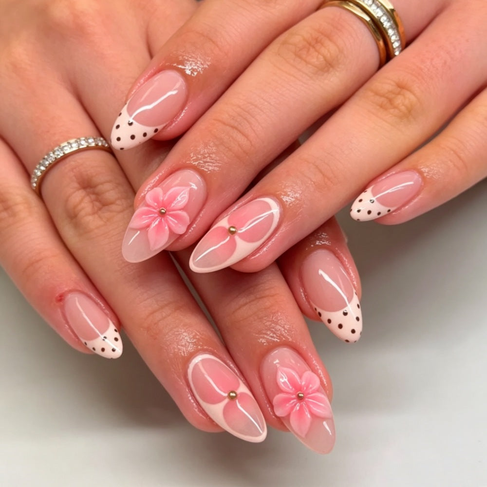 Decorative Floral Gel Nail Tips