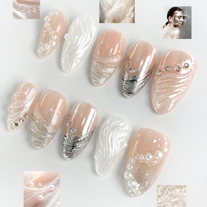 Elegant Rhinestone Artificial Nails Kalsten