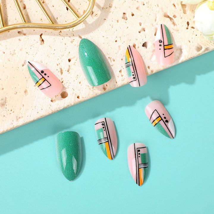 Creative design artificial nails with piano keys motif Kalsten