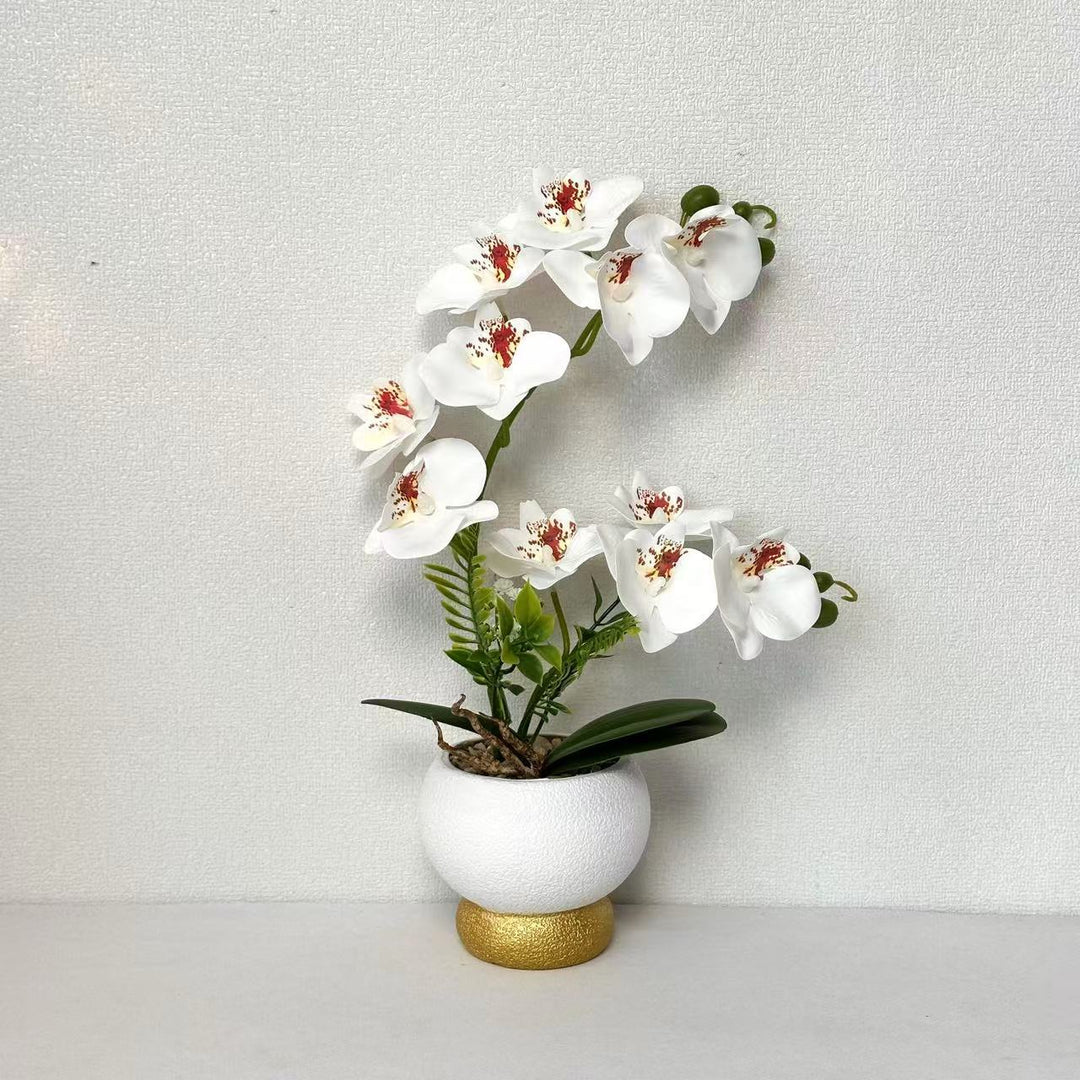 Artificial Orchid Arrangement for Tabletop Home Decor Display