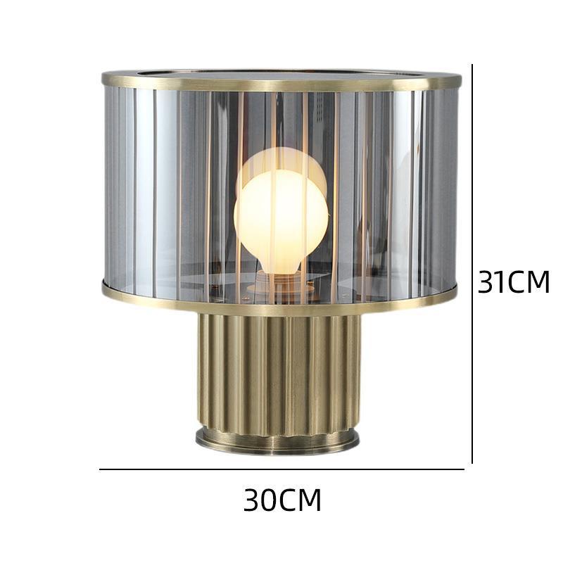 Modern Glass Table Lamp with Elegant Ribbed Base