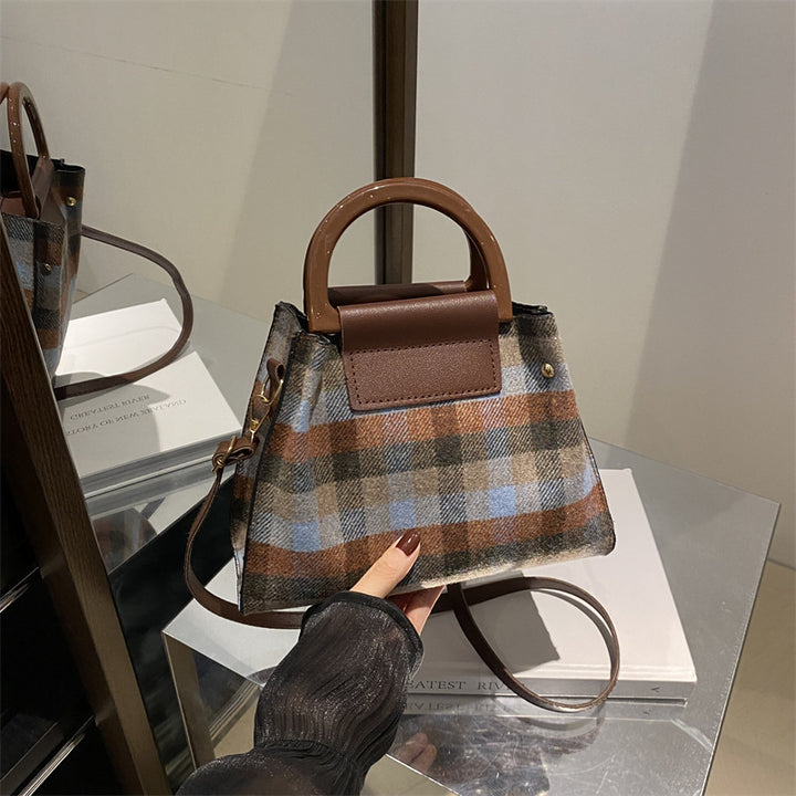 Plaid Structured Mini Handbag Kalsten