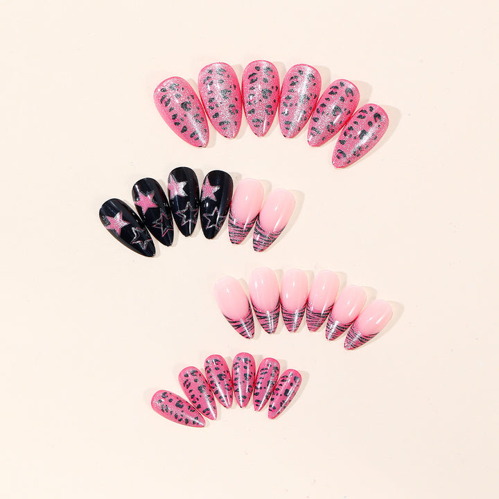 Artistic Stiletto Nail Art Kit with Patterned Design Kalsten