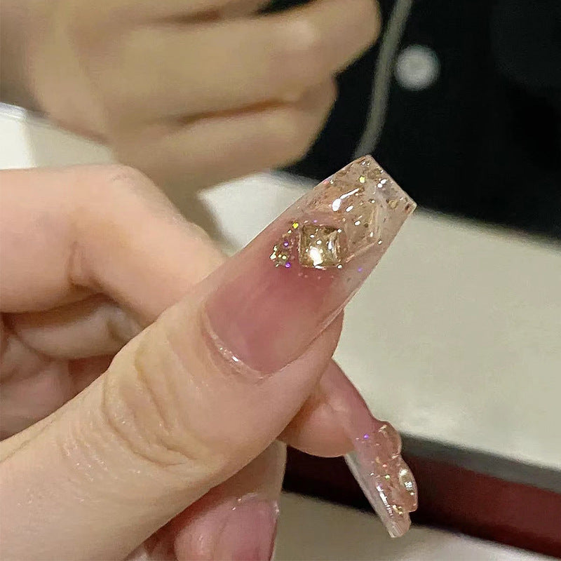 Elegant Press-On Nail Set with Glittery Accent Kalsten