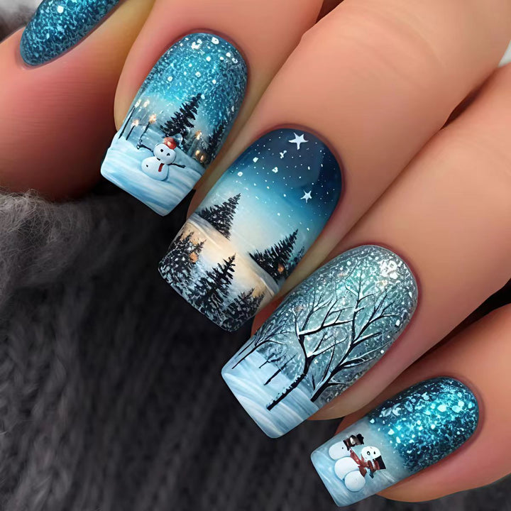Winter Art Nails in Snowman Design Kalsten