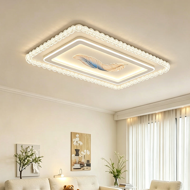 Elegant Feather-Inspired Ceiling Light