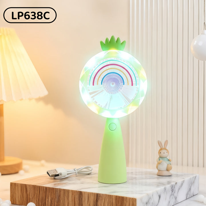 Women Portable USB Hand Fan with LED Lighting Kalsten
