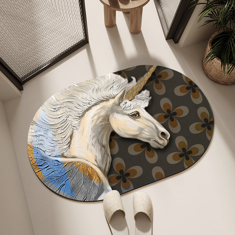 Artistic Horse-Themed Bath Mat Kalsten