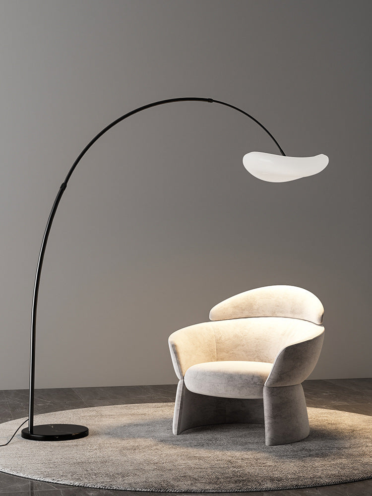 Curved Floor Lamp with Integrated Shade