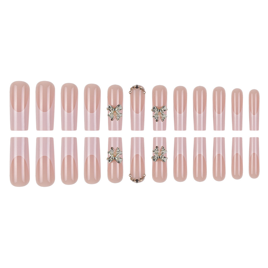 Elegant Stiletto Press-On Nails with Gold Floral Accents Kalsten