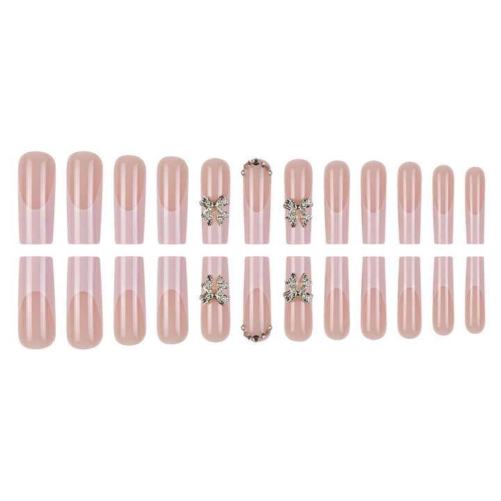 Elegant Stiletto Press-On Nails with Gold Floral Accents Kalsten