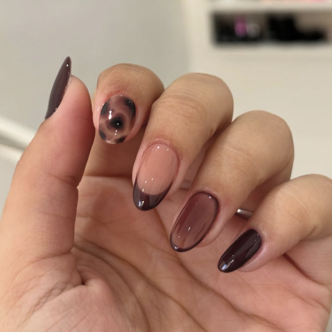 Elegant Artificial Nails in Fashionable Mink Brown Color Kalsten