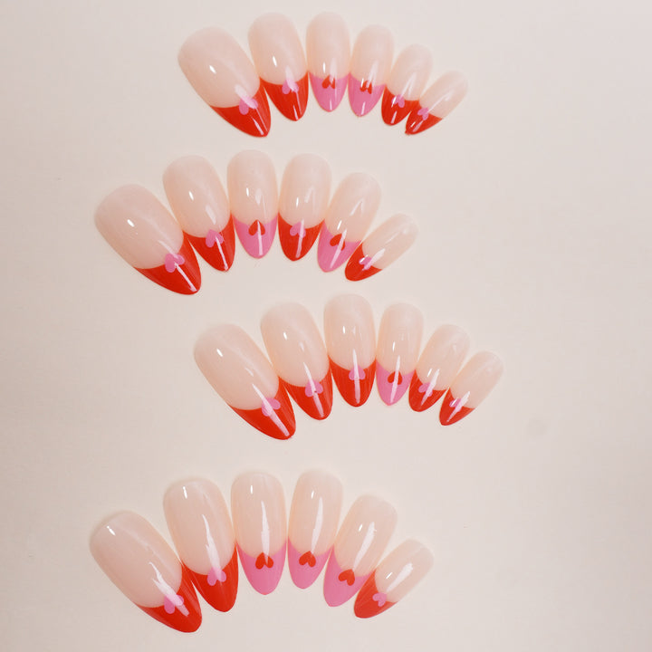 Heart-Patterned Press-On Nails Kalsten