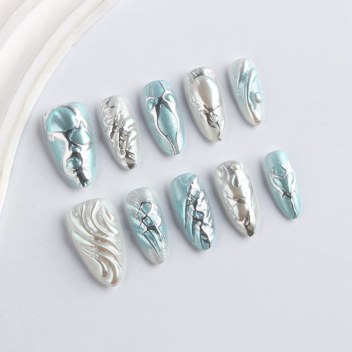 Artistic Metallic Press-On Nail Set Kalsten
