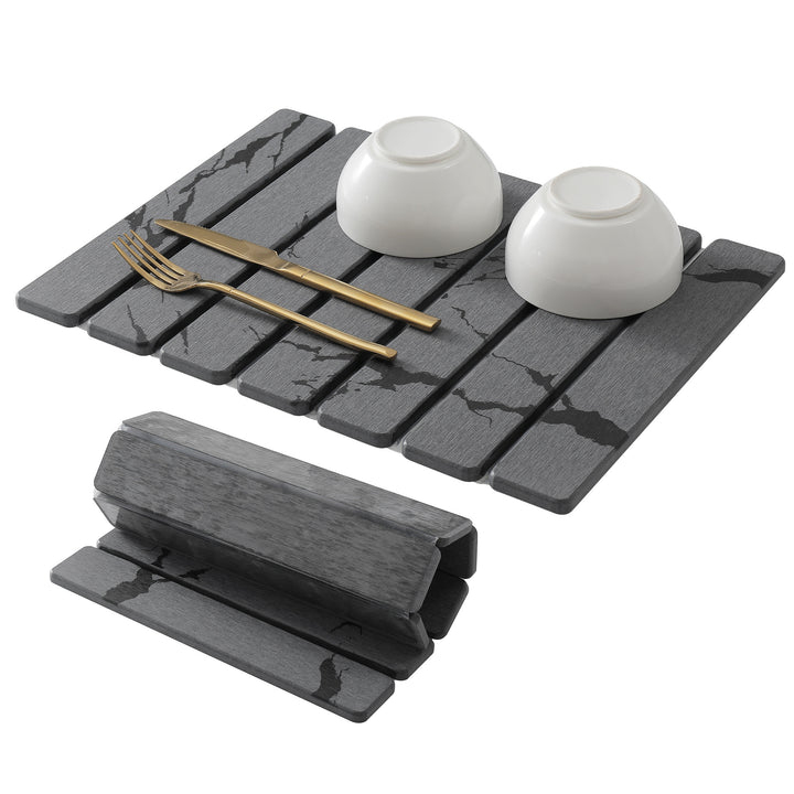Elegant Marble Design Kitchen Draining Mat