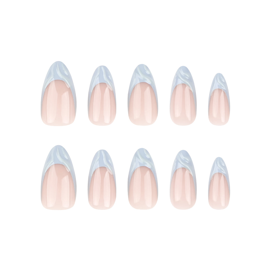 Elegant Nail Extensions with Creative Wave Design Kalsten