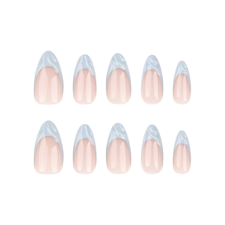 Elegant Nail Extensions with Creative Wave Design Kalsten