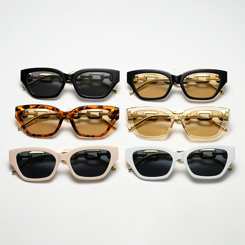 Women's Cat-Eye Sunglasses with Decorative Chain Frame Kalsten