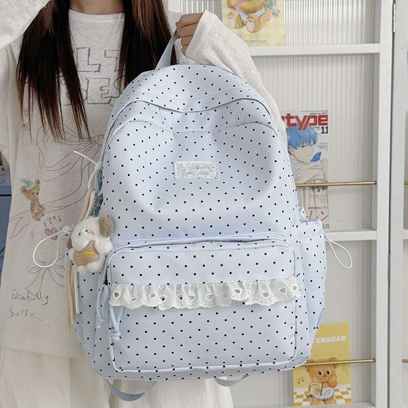 Playful Polka Dot Printed Backpack Kalsten