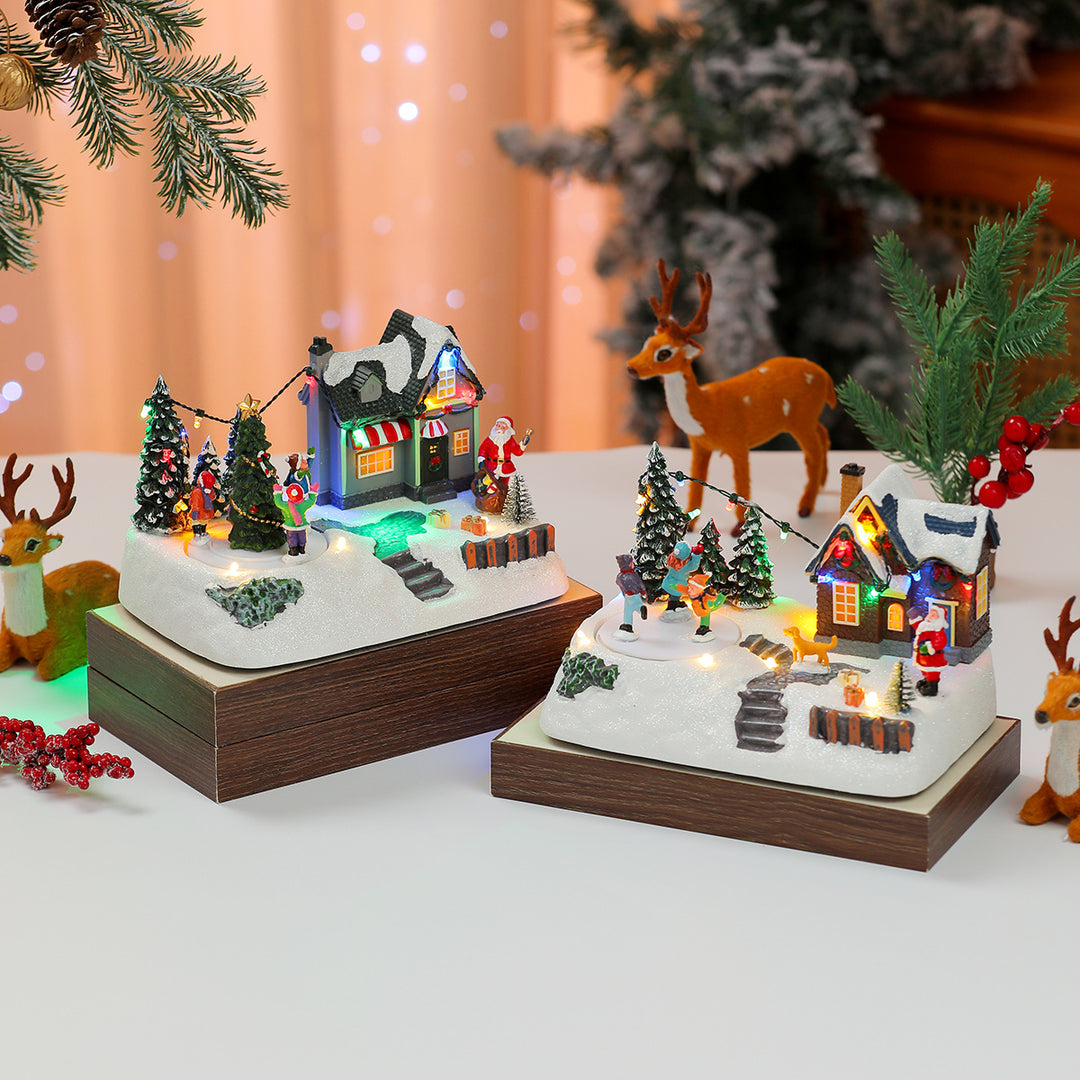 LED Illuminated Christmas Village Scene Decoration Kalsten