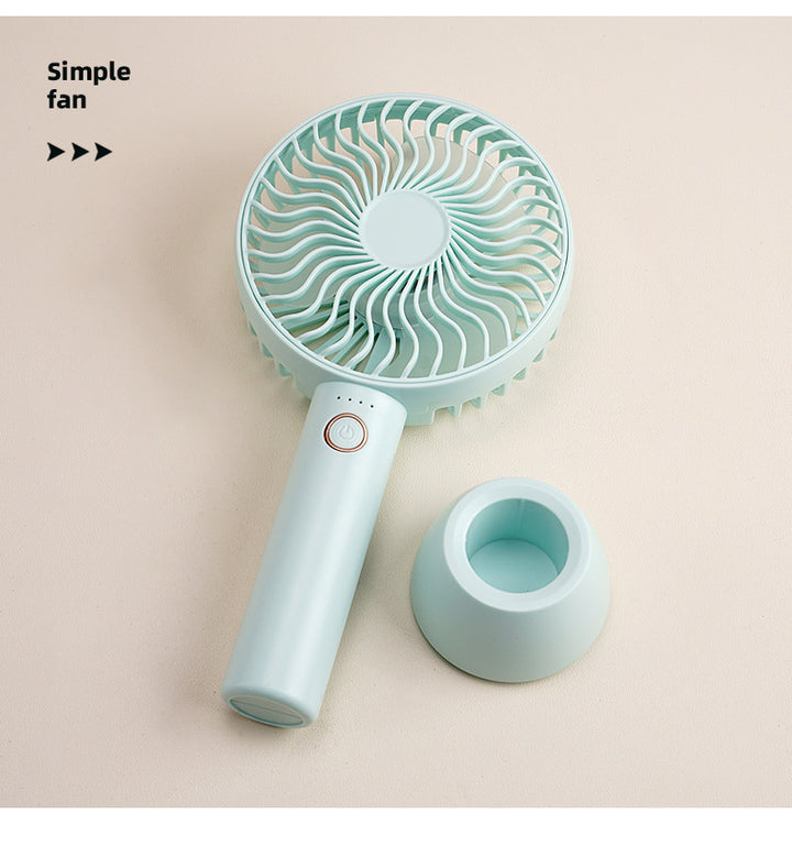 Women's Portable Hand Fan with Ergonomic Handle and Integrated Stand Function Kalsten